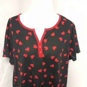 Simplybasic Sleepwear Top Heart Prints XL (16-18)